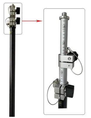 [SURVEY POLE3] Jalón telescópico de fibra extensible hasta 3.55 metros para topografia